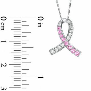 breast cancer ribbon diamond necklace