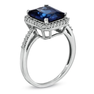 Dallas Cowboys 1.5 Ct Lab-Created Diamond & Blue Sapphire Star Style Silver  Ring