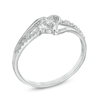 diamond accent promise ring in 10k white gold