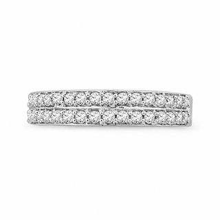 Double row sale pave wedding band