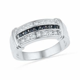 black and white diamond ring for men