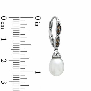 7.0 - 7.5mm Cultured Freshwater Pearl, Smoky Quartz And Lab-Created ...