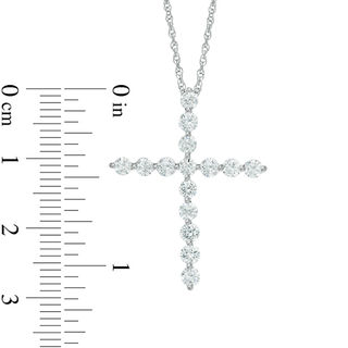 1 CT. T.W. Diamond Cross Pendant in 10K White Gold | Zales Outlet