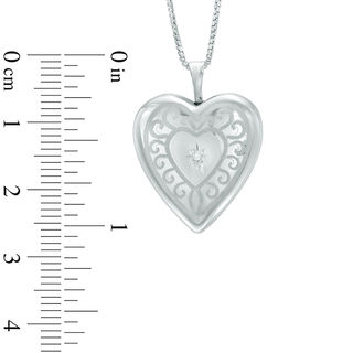 Sterling Silver Locket Pendant with Diamond Front