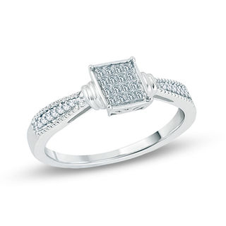 cluster princess cut engagement rings