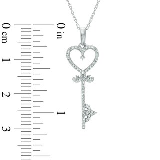 1/2 CT. T.W. Diamond Lion Key Necklace Charm in 10K Gold