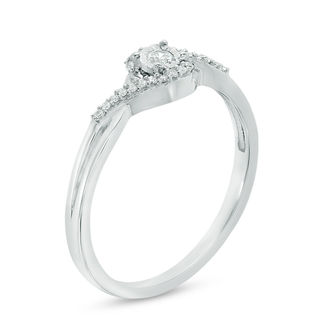 diamond accent promise ring in 10k white gold