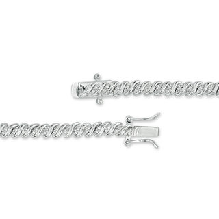 1/2 CT. T.W. Diamond S Tennis Necklace in Sterling Silver - 17