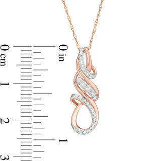 1/4 CT. T.W. Diamond Twist Flame Pendant in 10K Rose Gold | Zales