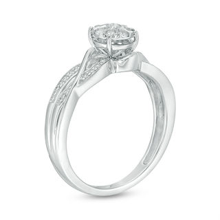 1/5 CT. T.W. Composite Diamond Bypass Promise Ring in 10K