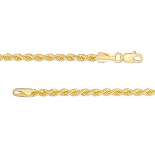 Men's 3.85mm Solid Glitter Rope Chain Necklace in 14K Gold - 24