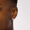 Thumbnail Image 2 of Men's 1/4 CT. T.W. Multi-Diamond Cuban Link Outer Edge Stud Earrings in 10K Gold