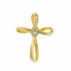 Thumbnail Image 1 of Ribbon Cross Charm with Diamond Accent in 14K Gold