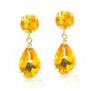 Thumbnail Image 1 of Pear Shaped Citrine Drop Earrings in 14K Gold