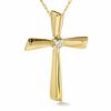 Thumbnail Image 1 of Diamond Accent Solitaire Cross Pendant in 14K Gold