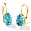 Thumbnail Image 0 of Pear Shape Blue Topaz Leverback Earrings in 14K Gold