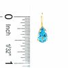Thumbnail Image 2 of Pear Shape Blue Topaz Leverback Earrings in 14K Gold
