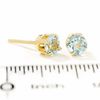 Thumbnail Image 1 of 4.0mm Aquamarine Stud Earrings in 14K Gold