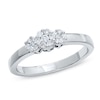 Thumbnail Image 1 of 1/4 CT. T.W. Invisible-Set Diamond Flower Ring in 14K White Gold