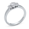 Thumbnail Image 2 of 1/4 CT. T.W. Invisible-Set Diamond Flower Ring in 14K White Gold