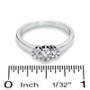 Thumbnail Image 3 of 1/4 CT. T.W. Invisible-Set Diamond Flower Ring in 14K White Gold