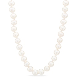 5.0-5.5mm Round Freshwater Cultured Pearl Necklace in 14K Gold