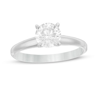 Overnight 14K White Gold Single Row Prong Engagement Ring, Komara Jewelers