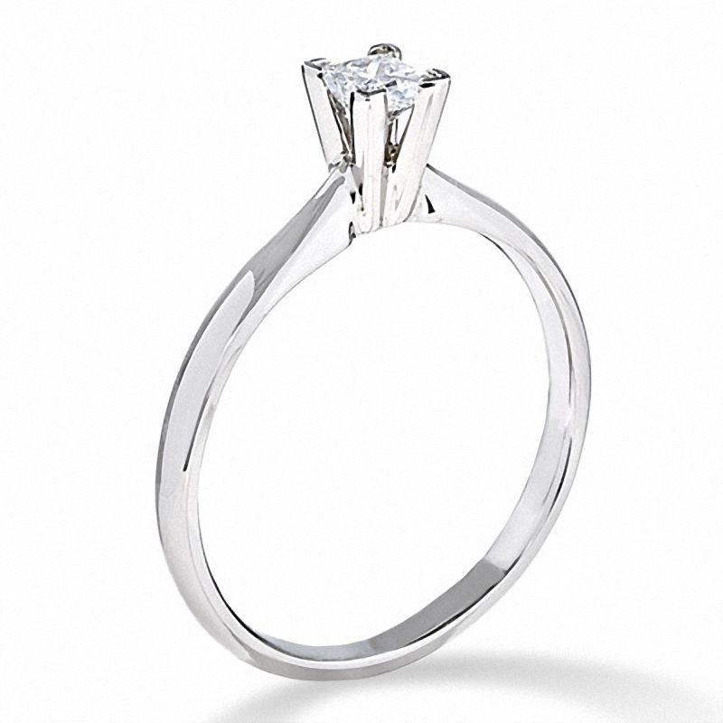 Main Image 2 of 1/4 CT. Princess-Cut Diamond Solitaire Engagement Ring in 14K White Gold