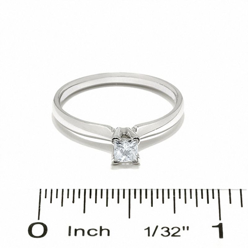 Main Image 3 of 1/4 CT. Princess-Cut Diamond Solitaire Engagement Ring in 14K White Gold