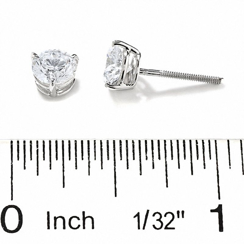 1 1 2 Ct T W Colourless Diamond Solitaire Earrings In 14k White Gold Zales Outlet