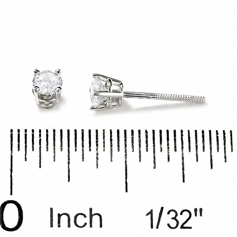 Main Image 2 of 1/3 CT. T.W. Diamond Solitaire Earrings in 14K White Gold