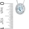 Thumbnail Image 1 of Oval Aquamarine Pendant in 14K White Gold with Diamond Accents