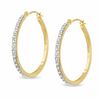 Thumbnail Image 1 of Diamond Fascination™ Medium Round Hoop Earrings in 14K Gold