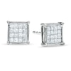 Thumbnail Image 0 of 1/3 CT. T.W. Composite Princess Diamond Earrings in 14K White Gold