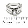 Thumbnail Image 3 of 3/4 CT. T.W. Princess-Cut Diamond Solitaire Wide Band in 14K White Gold