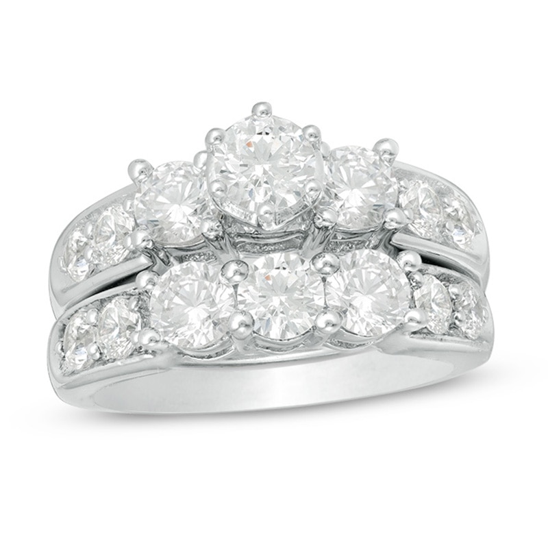 Main Image 1 of 3 CT. T.W. Diamond Past Present Future® Bridal Set in 14K White Gold