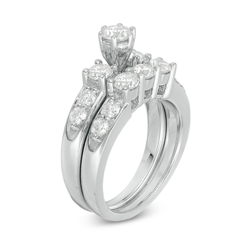 Main Image 2 of 3 CT. T.W. Diamond Past Present Future® Bridal Set in 14K White Gold