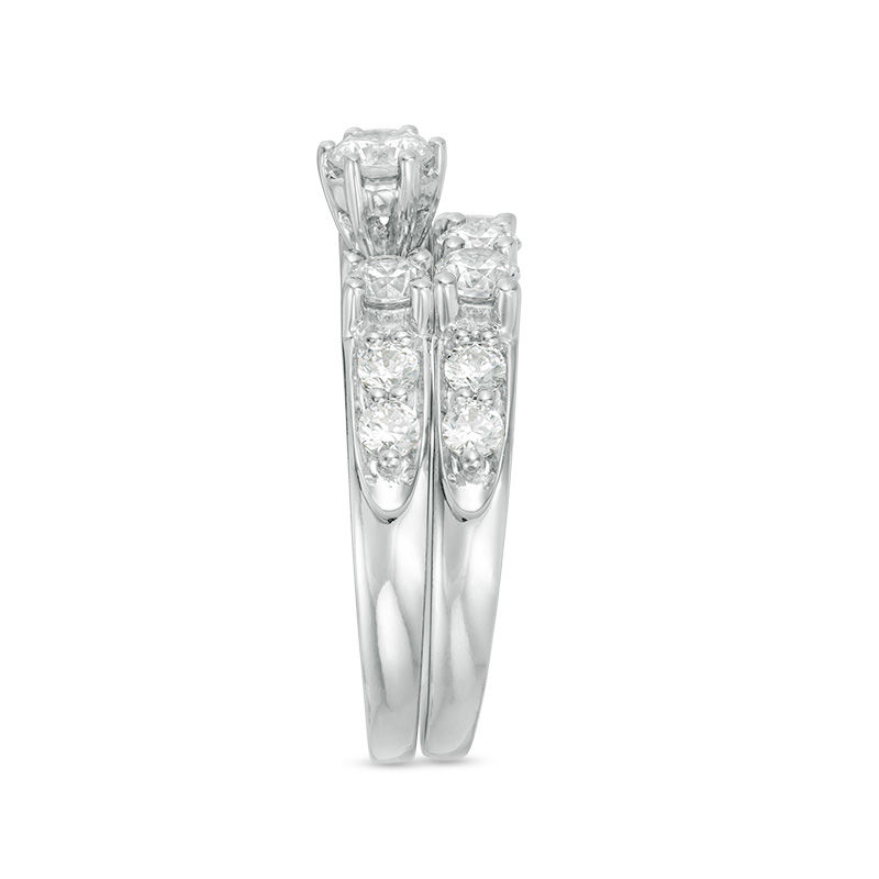 Main Image 4 of 3 CT. T.W. Diamond Past Present Future® Bridal Set in 14K White Gold