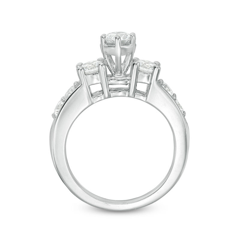 Main Image 5 of 3 CT. T.W. Diamond Past Present Future® Bridal Set in 14K White Gold