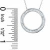 Thumbnail Image 1 of 1/3 CT. T.W. Baguette Diamond Circle Pendant in 14K White Gold