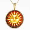 Thumbnail Image 1 of 16mm Round Amber Sun Pendant in 14K Gold