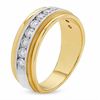 Thumbnail Image 2 of Men's 1 CT. T.W. Diamond Eleven Stone Band in 14K Two-Tone Gold