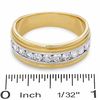 Thumbnail Image 3 of Men's 1 CT. T.W. Diamond Eleven Stone Band in 14K Two-Tone Gold