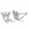 Thumbnail Image 1 of 1/5 CT. T.W. Diamond Butterfly Earrings in 14K White Gold