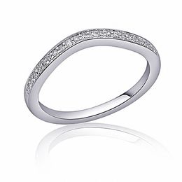 1/10 CT. T.W. Diamond Contoured Wedding Band in 14K White Gold