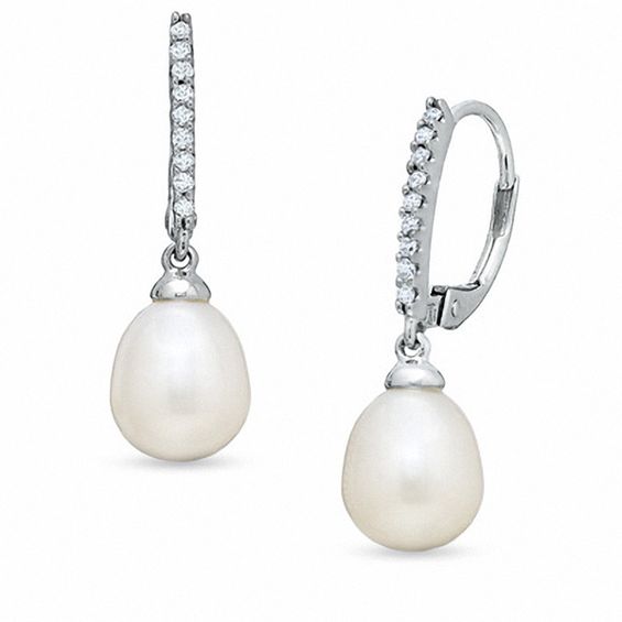 Zales pearl store drop earrings