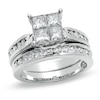 Thumbnail Image 0 of 2 CT. T.W. Quad Princess-Cut Diamond Bridal Set in 14K White Gold