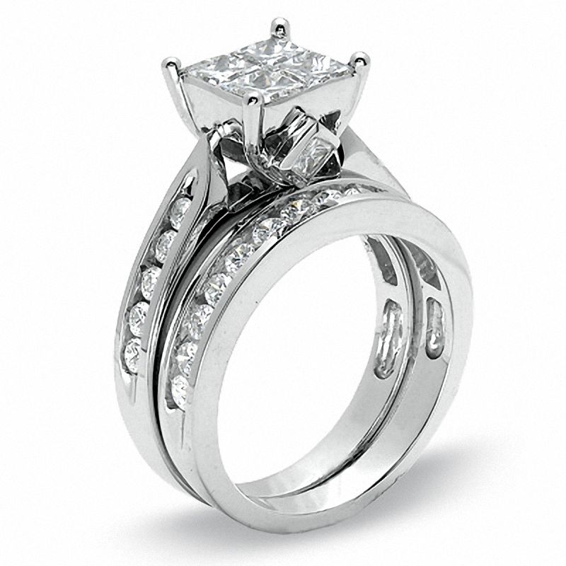 Zales princess cut sales wedding set