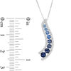 Thumbnail Image 2 of Journey Blue Sapphire and Diamond Accent Pendant in 14K White Gold