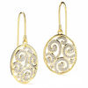 Thumbnail Image 1 of Diamond Accent Scroll Pattern Earrings in Sterling Silver with 18K Gold Plate